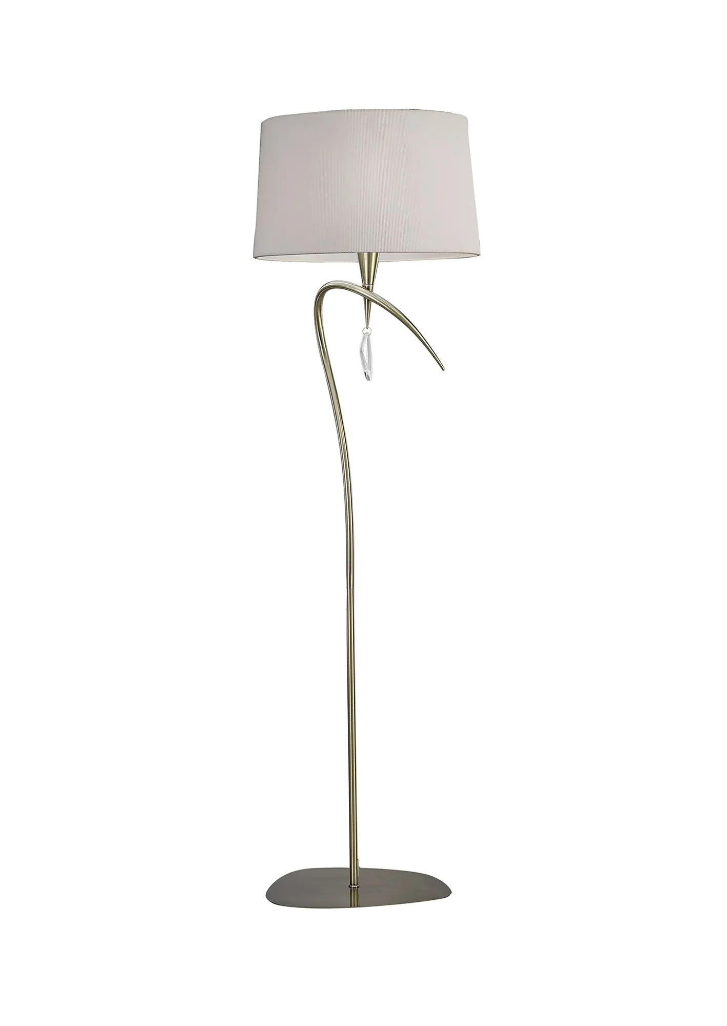 Mara Antique Brass-Ivory White Floor Lamps Mantra Shaded Floor Lamps